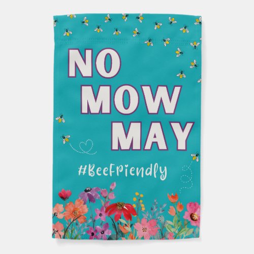 No Mow May Bee Friendly Garden Flag 12x18