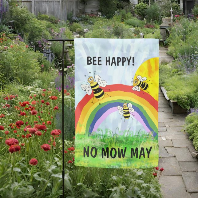 No mow May bee happy eco garden lawn sign (Creator Uploaded)