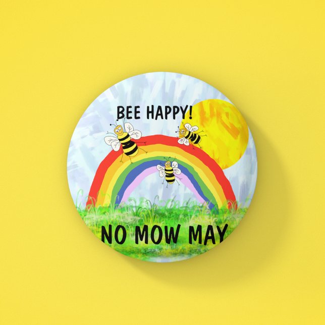No mow May Save the bees garden lawn  Button (Creator Uploaded)