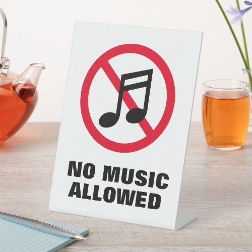 No music allowed sound prohibited Pedestal Sign