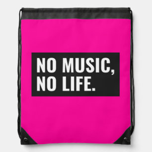 No Music No Life Drawstring Backpack