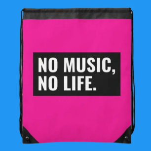 No Music No Life Drawstring Backpack