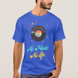 No Music No Life Light Design retro T-Shirt