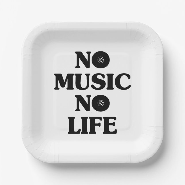 NO MUSIC NO LIFE PAPER PLATES (Front)