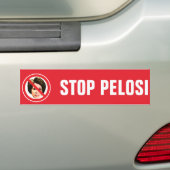 No Nancy Pelosi Red Bumper Sticker (On Car)