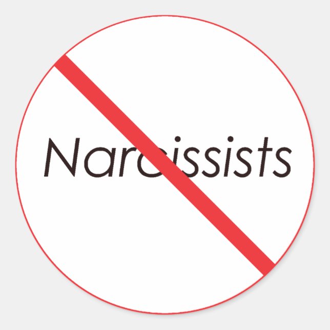 No Narcissists! Classic Round Sticker (Front)