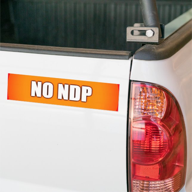 NO NDP BUMPER STICKER (On Truck)