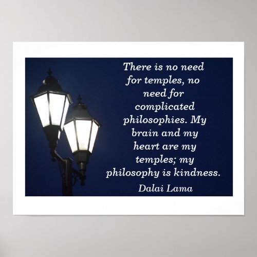 No need for temples _ Dalai Lama quote _ art print