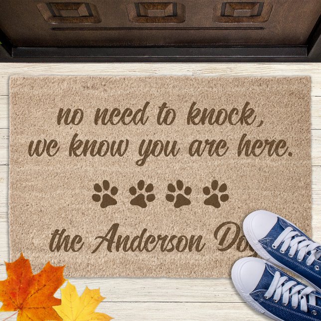 No Need to Knock - Coir Entry Rustic Funny Pet Dog Fiber Doormat (Creator Uploaded)