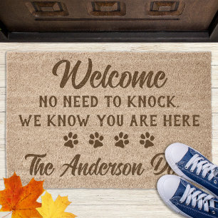No Need To Knock Funny Personalized Pet Dog Lover  Fiber Doormat