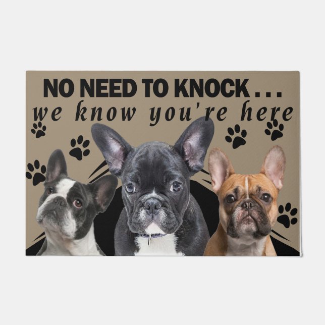 No Need To Knock, Funny Pitbull lover Doormat (Front)