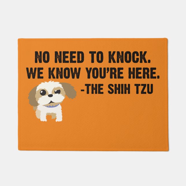 No need to knock the shih tzu doormat (Front)
