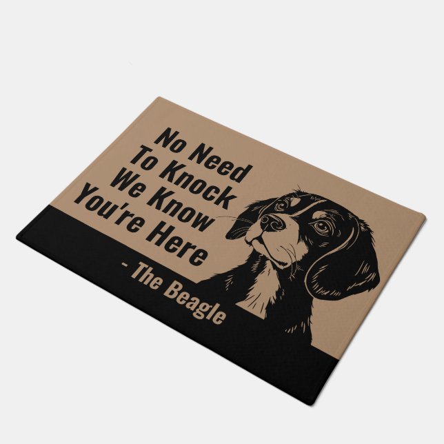 No Need to Knock We Know You’re Here Funny Welcome Doormat (Angled)