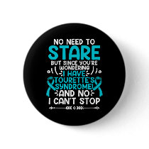 No Need To Stare Teal Ribbon Tourette Syndrome Awa Button