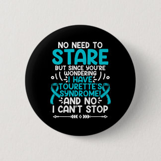 No Need To Stare Teal Ribbon Tourette Syndrome Awa Button