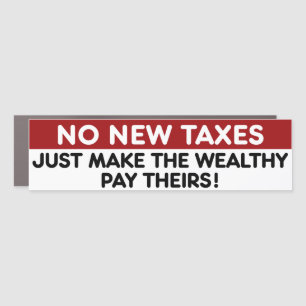 No New Taxes Tax The Rich Bumper Car Magnet