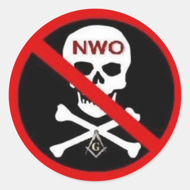 NO NEW WORLD ORDER Sticker (Front)