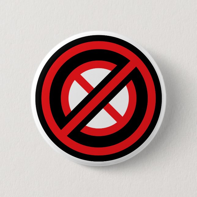 No No Symbol Pinback Button (Front)