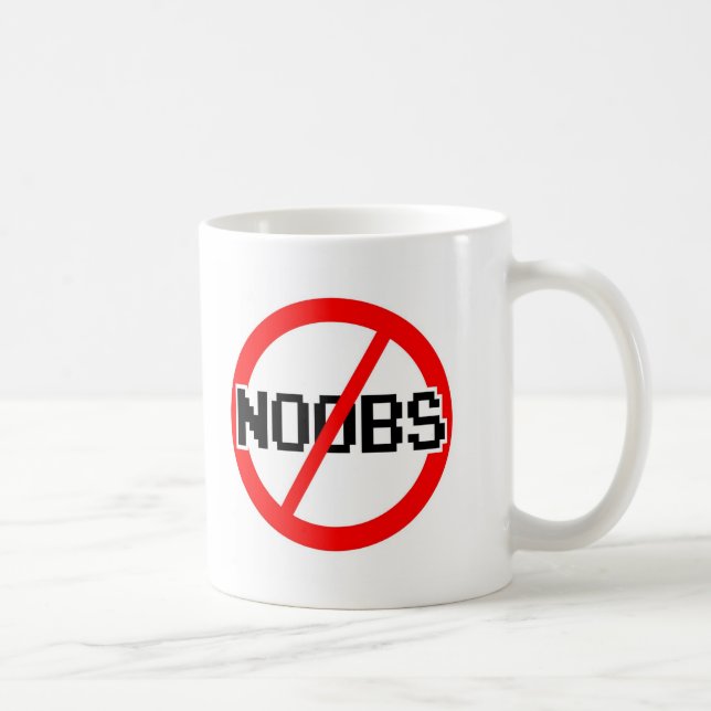 NO NOOBS - geek/hacker/pc/code monkey Coffee Mug (Right)