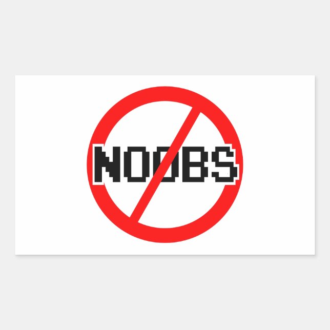 NO NOOBS - geek/hacker/pc/code monkey Rectangular Sticker (Front)