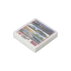NO Norway - Oslo - I Love Mosaic - Stone Magnet