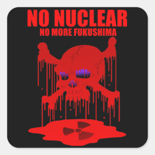 NO NUCLEAR 2 SQUARE STICKER