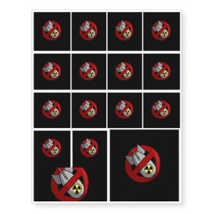 No nuclear weapons temporary tattoos
