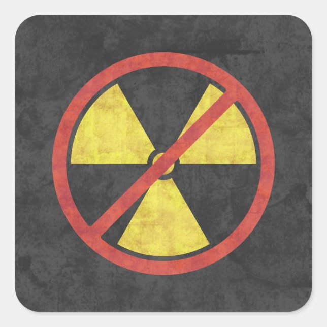 No Nukes Radiation Symbol Sticker (Front)