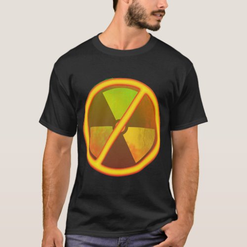 No Nukes Radioactive Grunge Anti_Nuclear Symbol T_Shirt