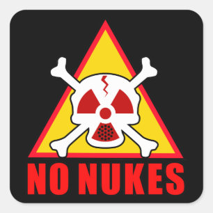 NO NUKES! SQUARE STICKER