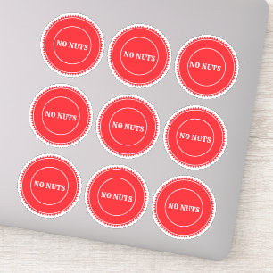 No Nuts Allergy Safe Culinary Sticker