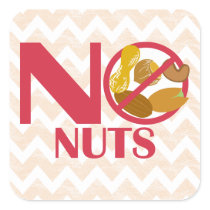No Nuts Food Allergy Alert Stickers