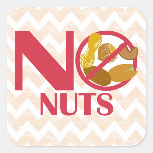 No Nuts Food Allergy Alert Stickers