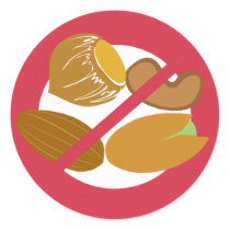 No Nuts Food Allergy Alert Stickers