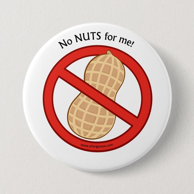 "No Nuts for me" Badge Button (Front)