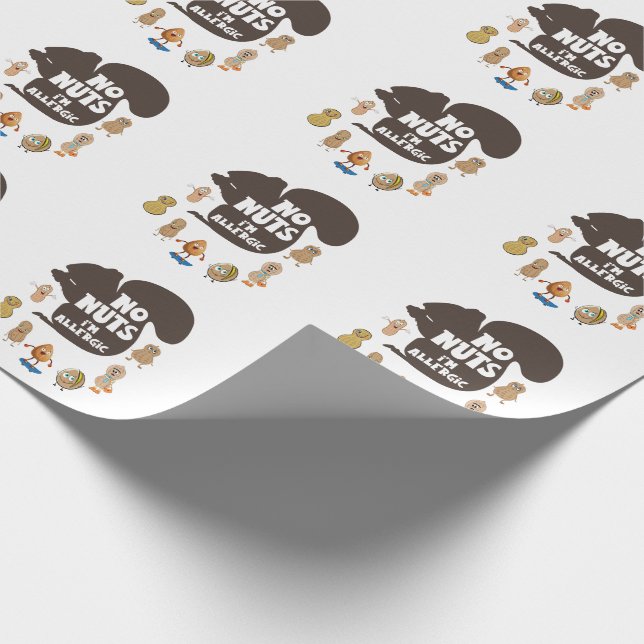 No Nuts I'm Allergic Peanut Allergy Awareness Wrapping Paper (Corner)
