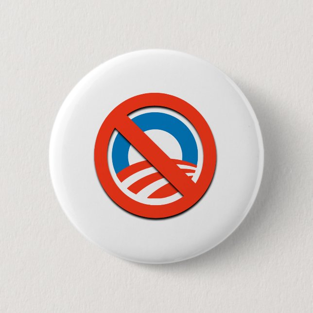 NO "O" / No Obama Pinback Button (Front)