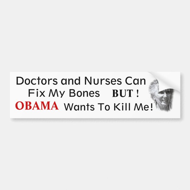 NO OBAMA  Anti health Care Bumper Sticker (Front)