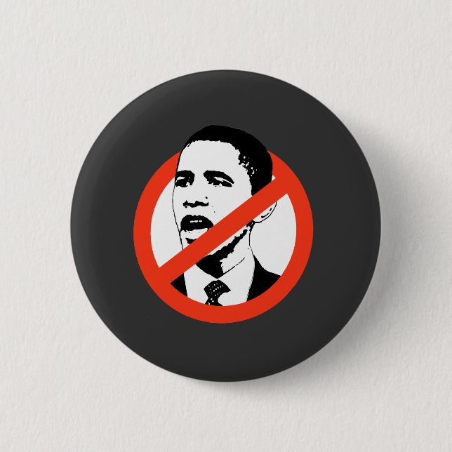 No Obama / Anti-Obama T-shirts Pinback Button (Front)