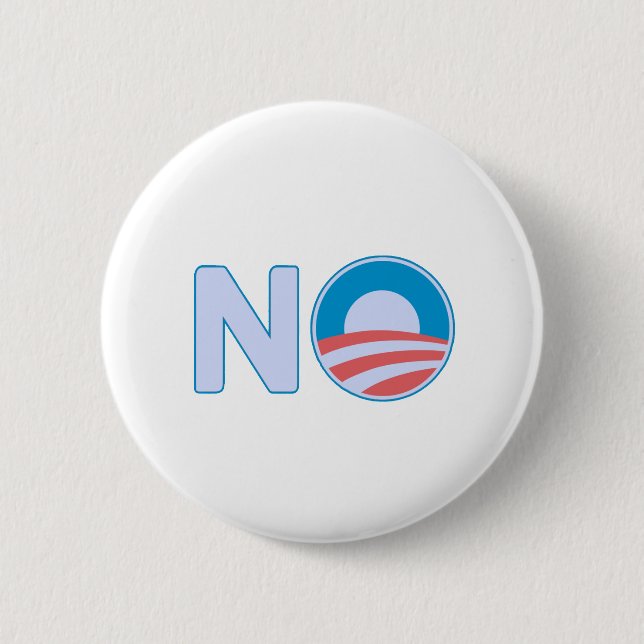 No Obama Pinback Button (Front)
