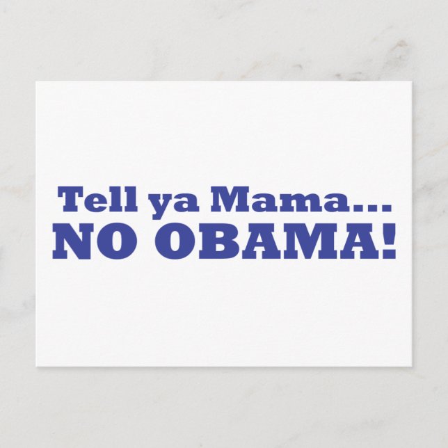 No Obama! Postcard (Front)