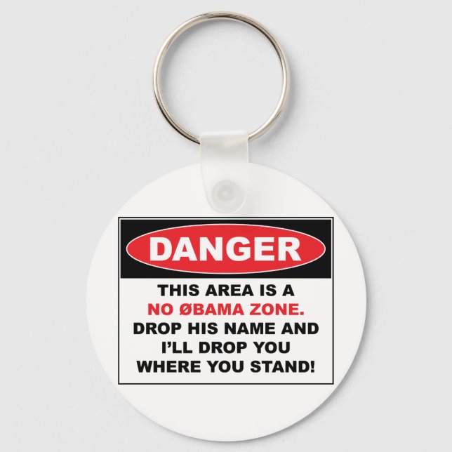 No Obama Zone Keychain (Front)