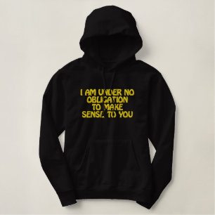 NO OBLIGATION Embroidered Hoodie