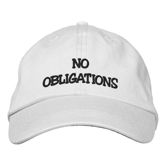 No Obligations Embroidered Baseball Cap (Front)