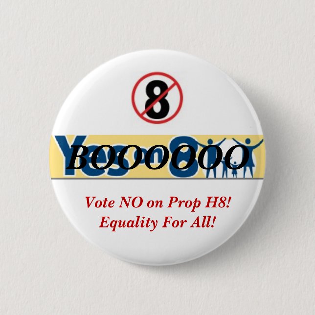 NO on Prop 8 Button (Front)