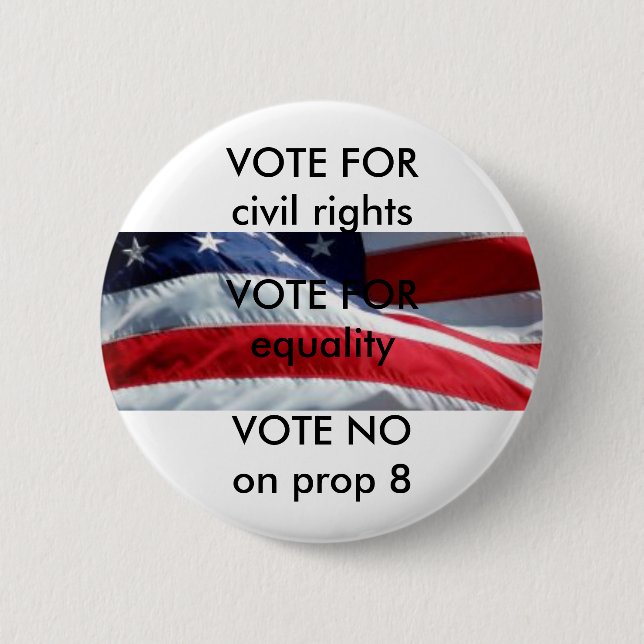 No on Prop 8 button (Front)