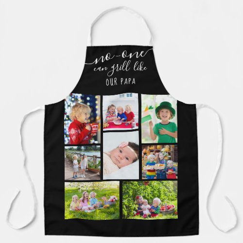 No_one Can Grill Like our Papa Editable 8 Photo Apron