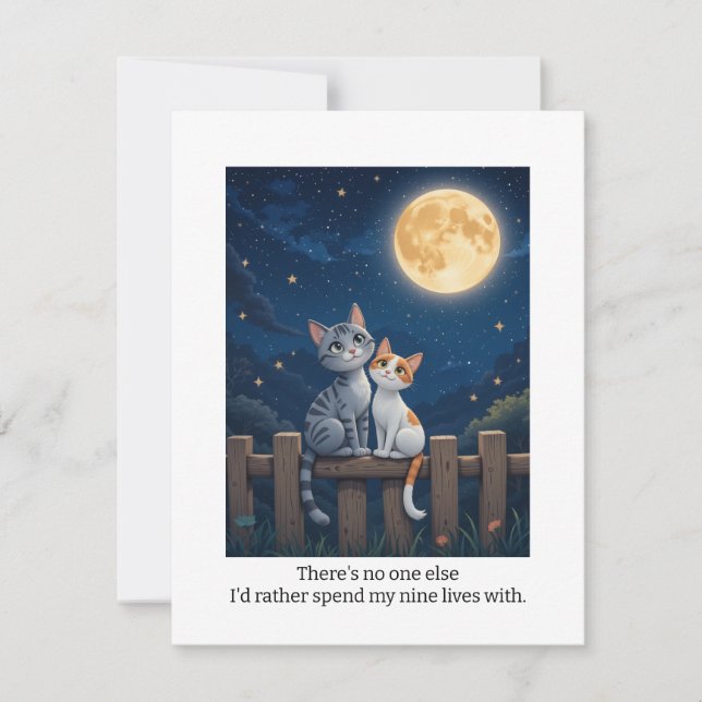 No one else anniversary card, Cat themed card for  (Front)