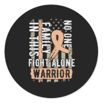 No One Fight Alone Endometrial Cancer Awareness Classic Round Sticker
