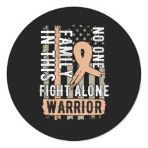 No One Fight Alone Endometrial Cancer Awareness Classic Round Sticker